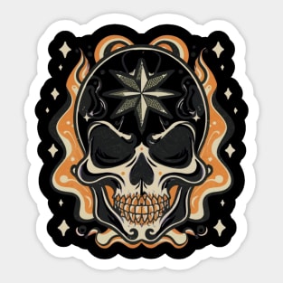 Mystical Skull Head Tattoo Sticker